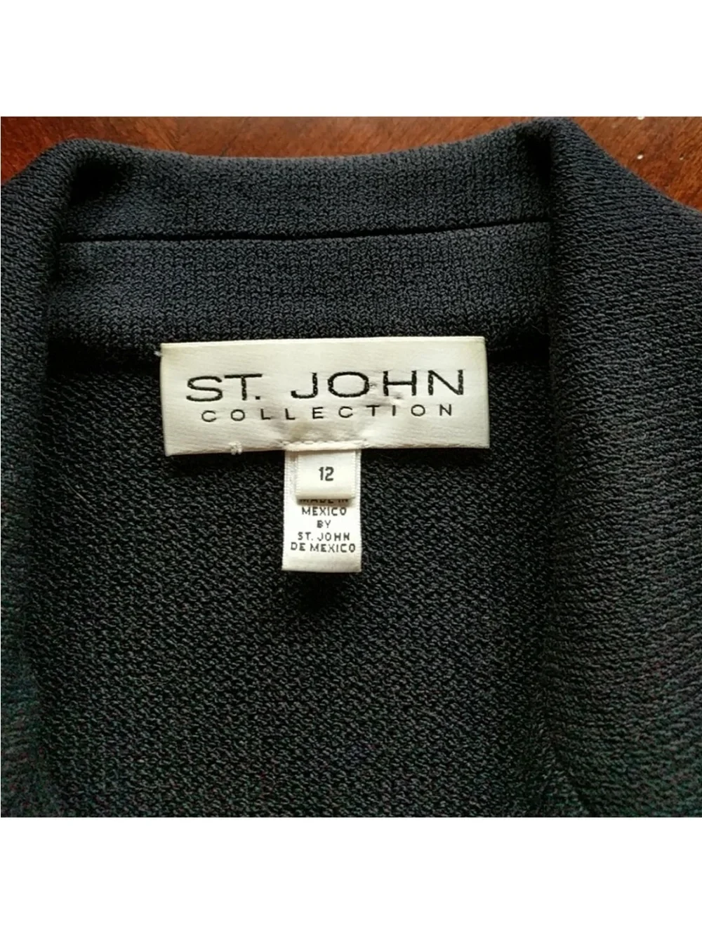 St. John Black Knit Blazer with Gold Hardware